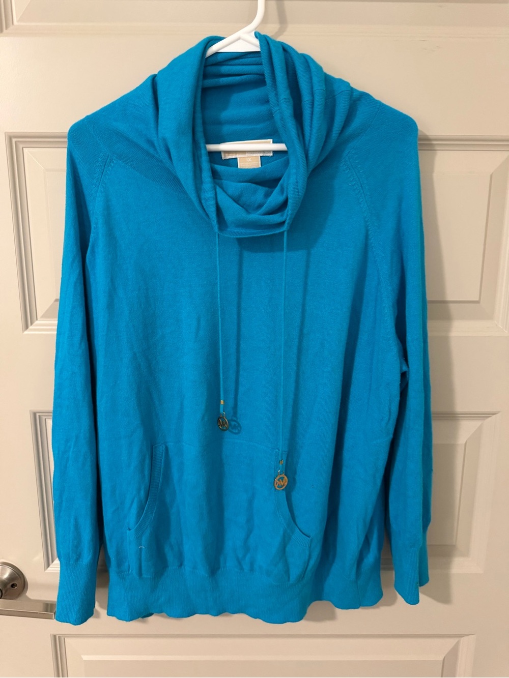 Michael Kors Bright Teal Cowl Neck Pullover